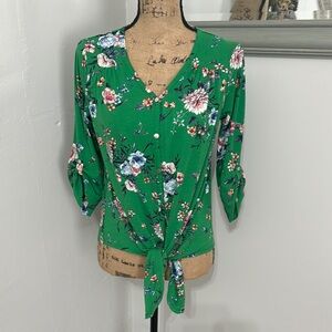Floral Green Women's Top